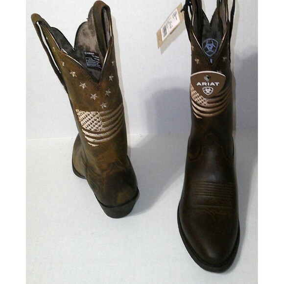 New NWT NIB Womens 7 Ariat Boot Western Distressed Heritage Liberty Leather Brow - Picture 2 of 11